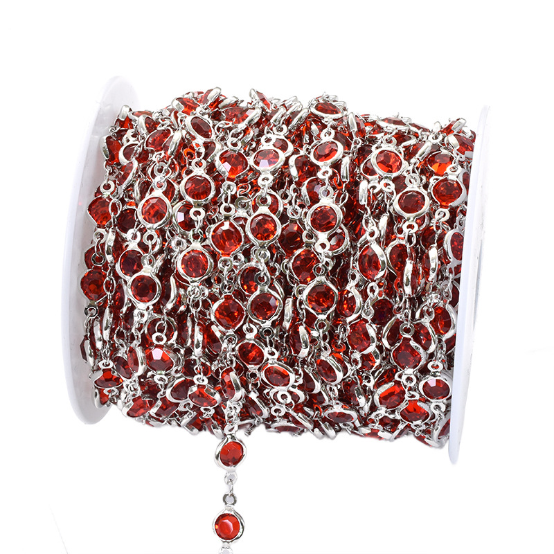 red glass-white k chain