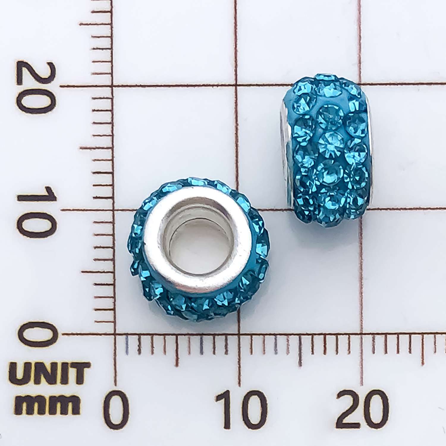 1 lake blue point drill large hole beads 11mm-aperture 4mm-0.9g-11548