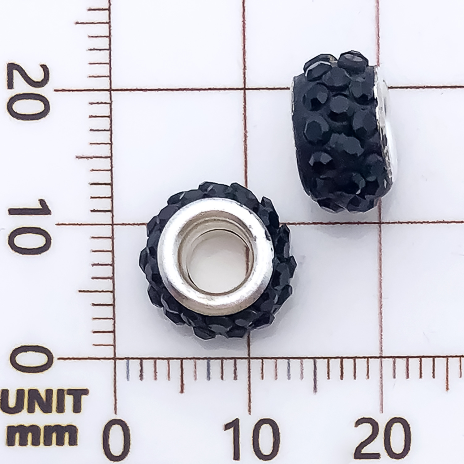 1 black point drill large hole beads 11mm-aperture 4mm-0.9g-11551