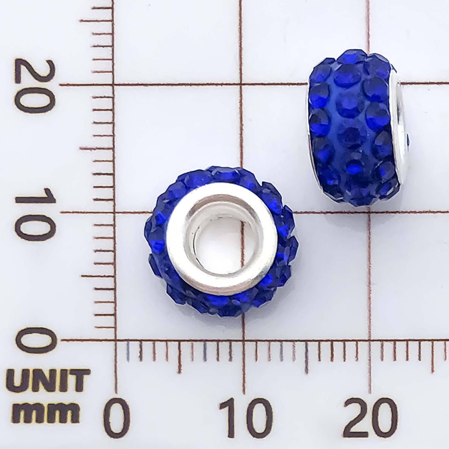 1 blue point drill large hole beads 11mm-aperture 4mm-0.9g-11552
