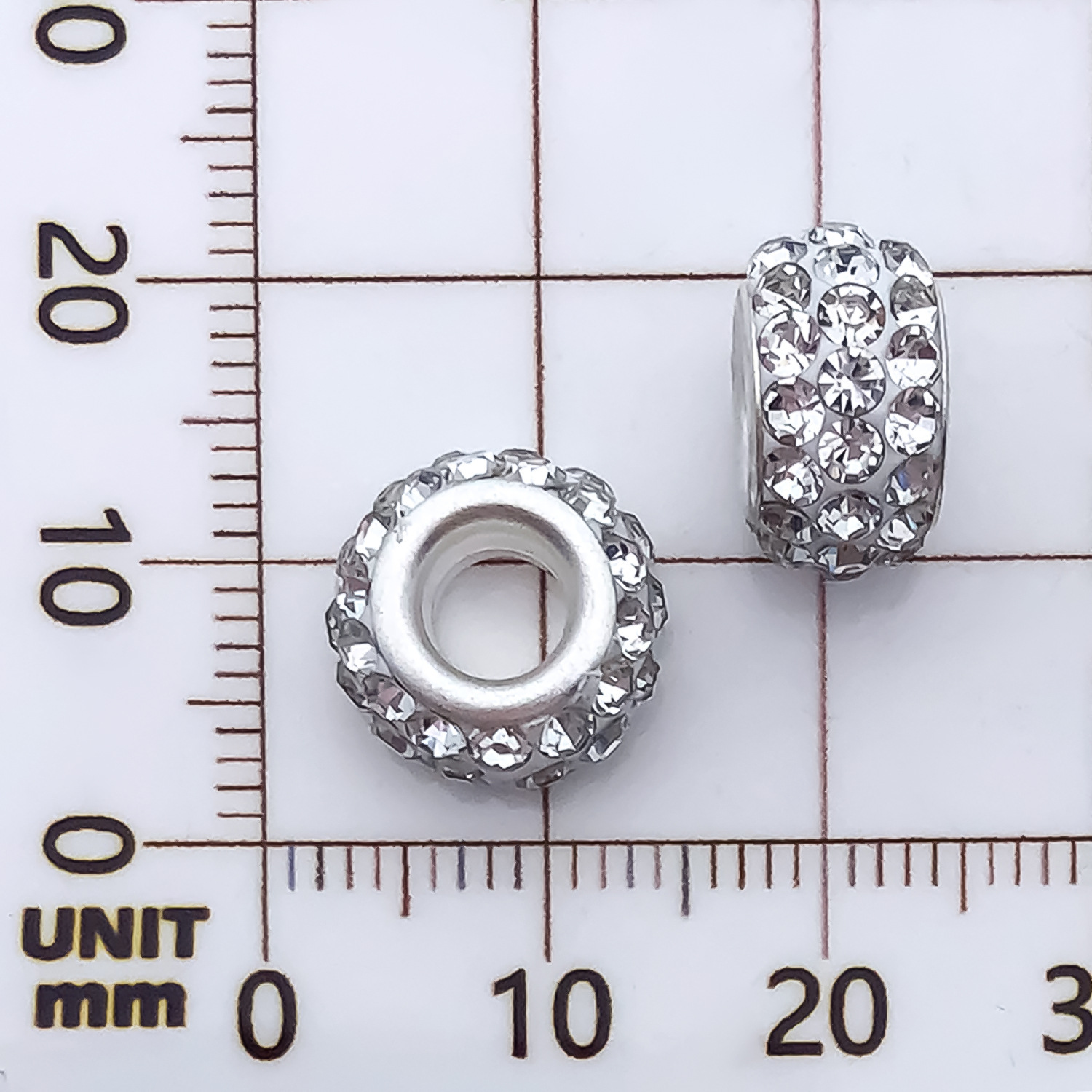 1 white point drill large hole beads 11mm-aperture 4mm-0.9g-11554
