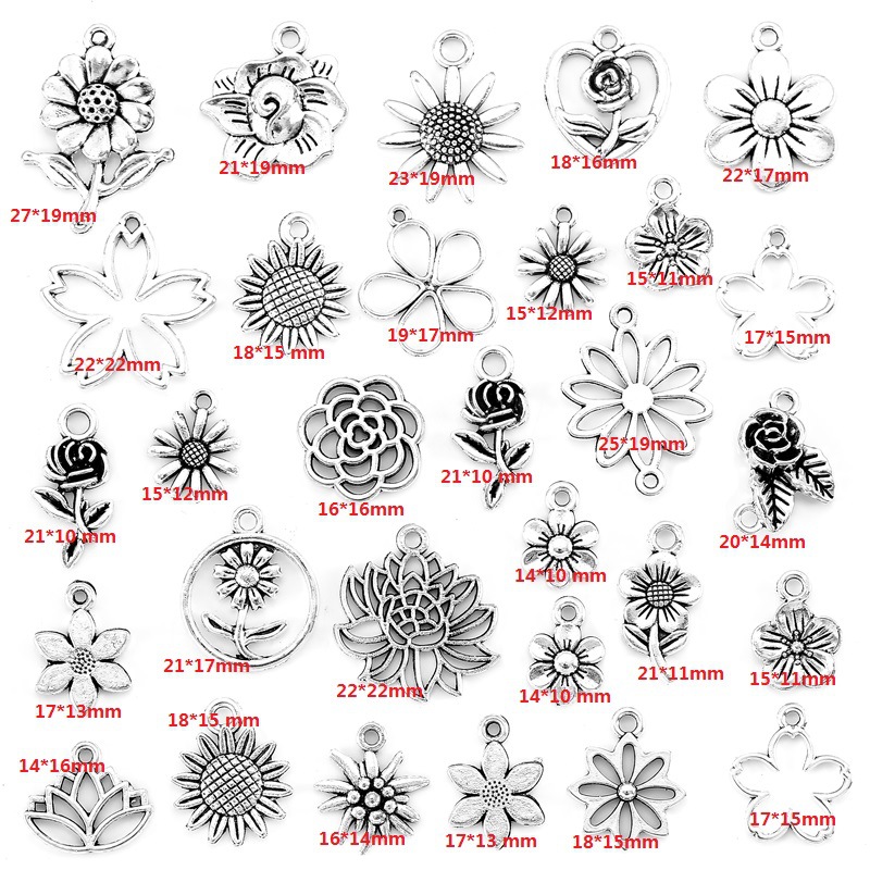 30pcs ancient silver fixed/30g