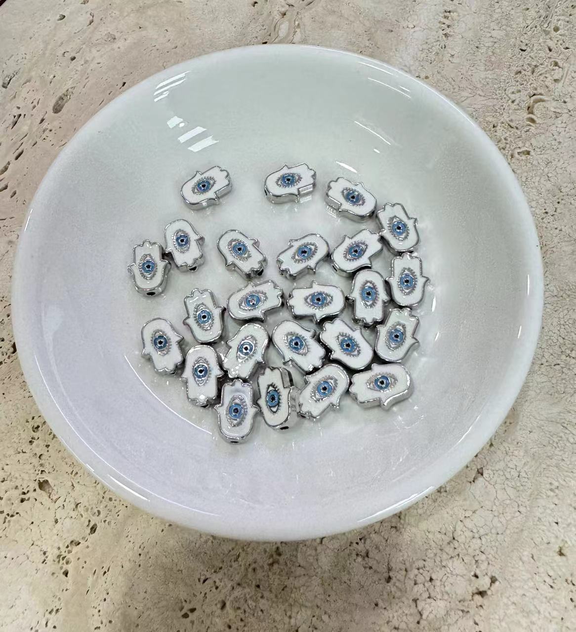 Blue white eyes silver