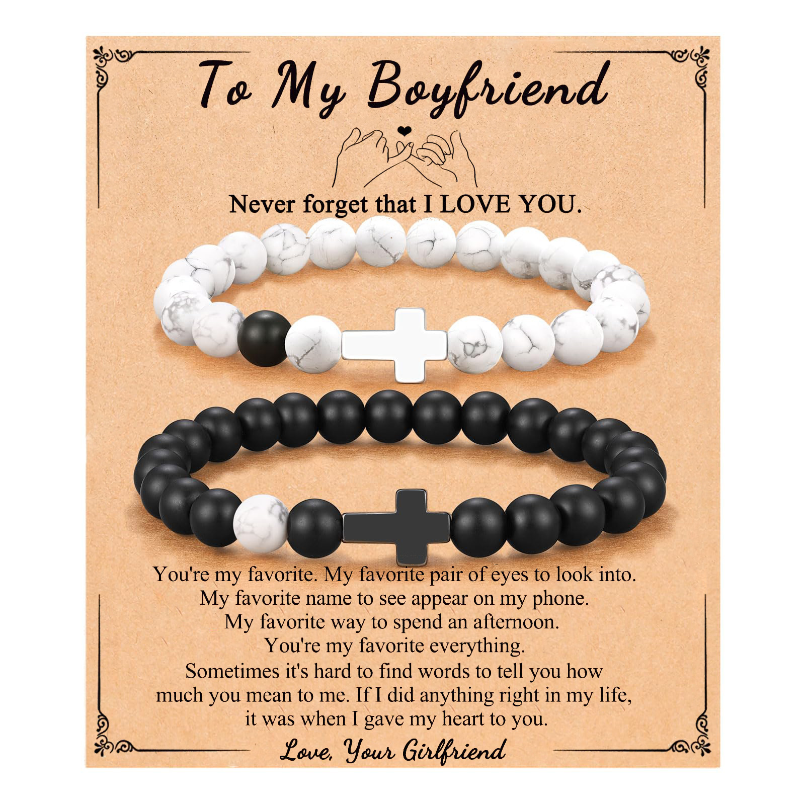 To My Boyfriend Black Frosted White Pine-With Card
