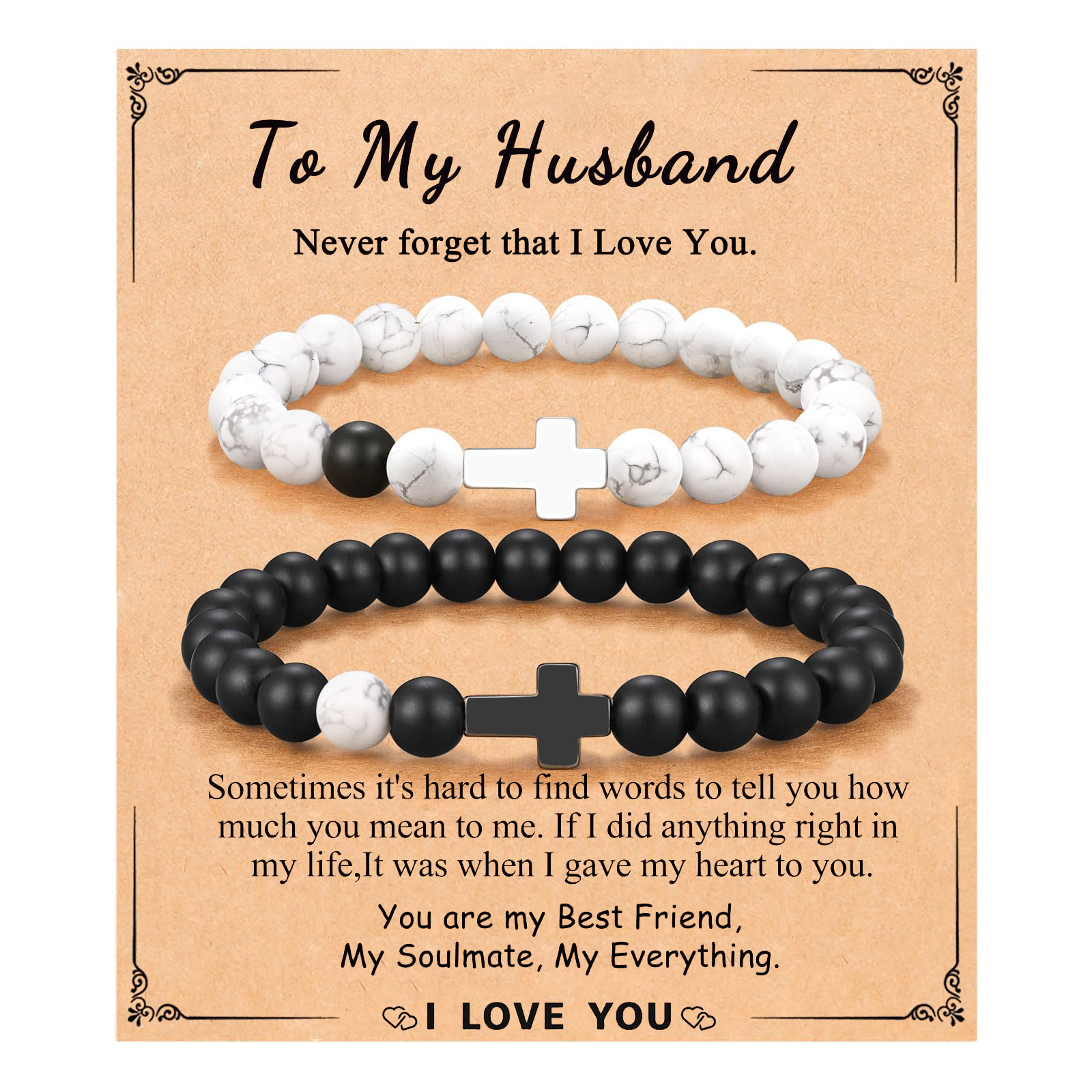 To My Husband Black Frosted White Pine-With Card