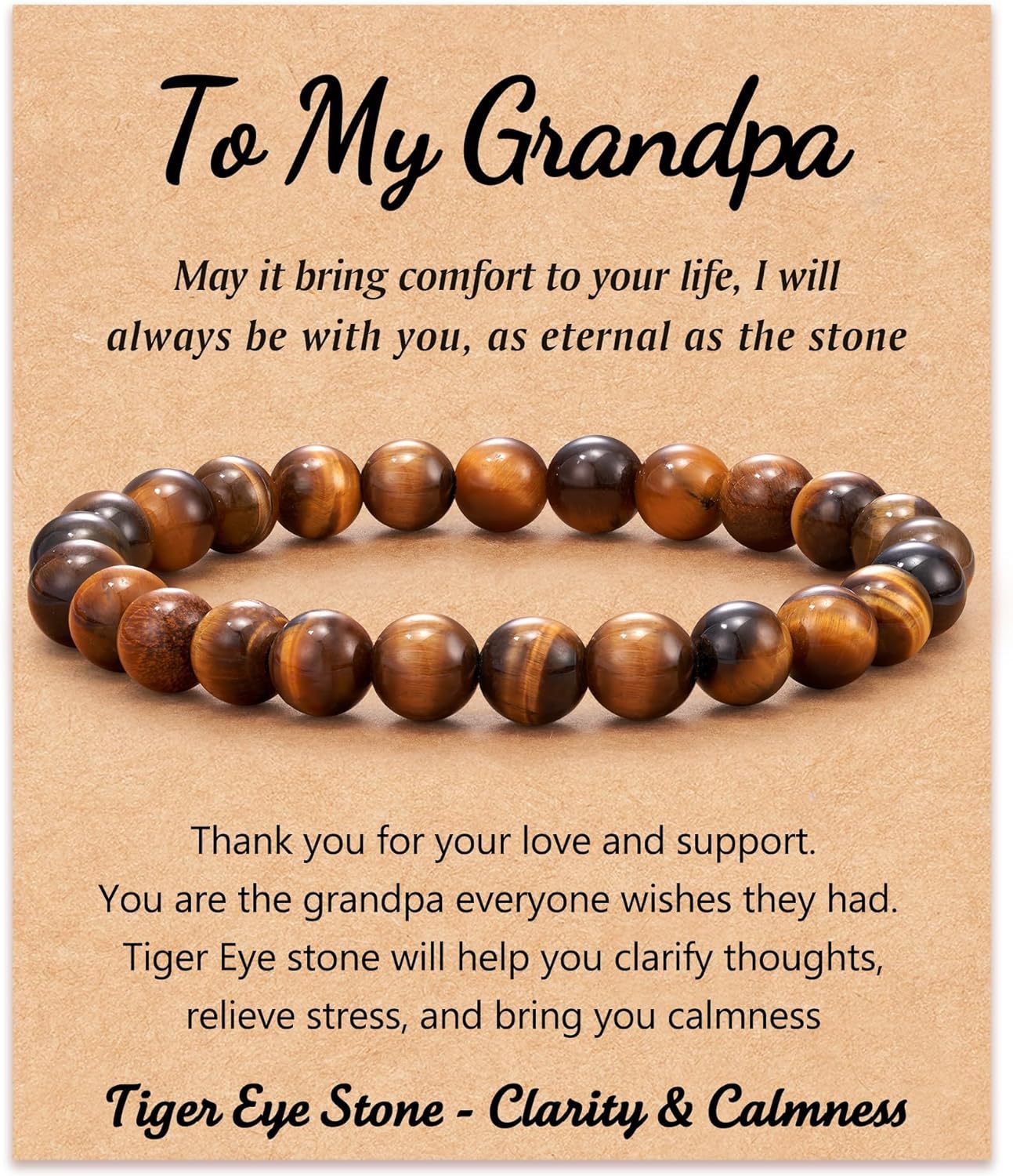 Tigers Eye to my grandpa Card