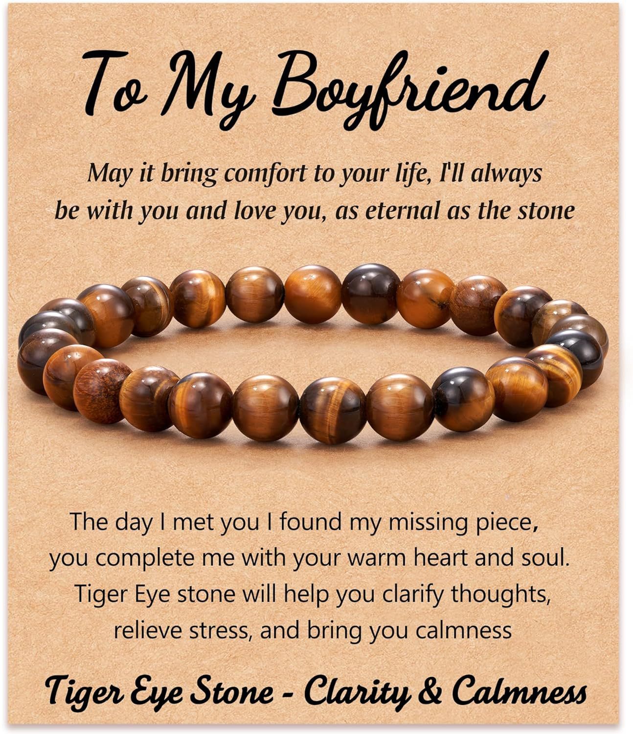 Tigers Eye to my boyfriend Card