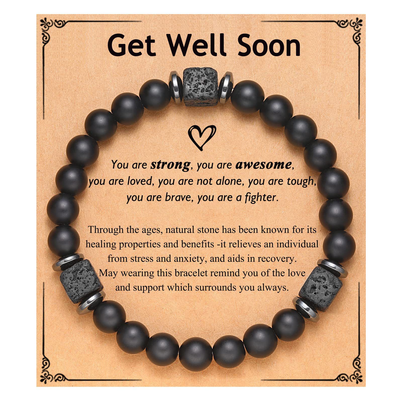 Volcanic Stone Bracelet Get well soon Card