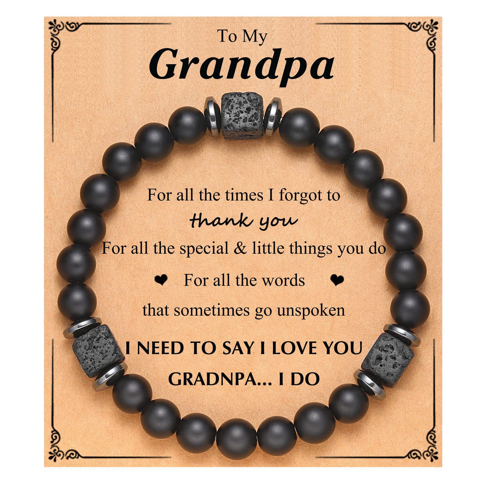 Volcanic Stone Bracelet Grandpa Card