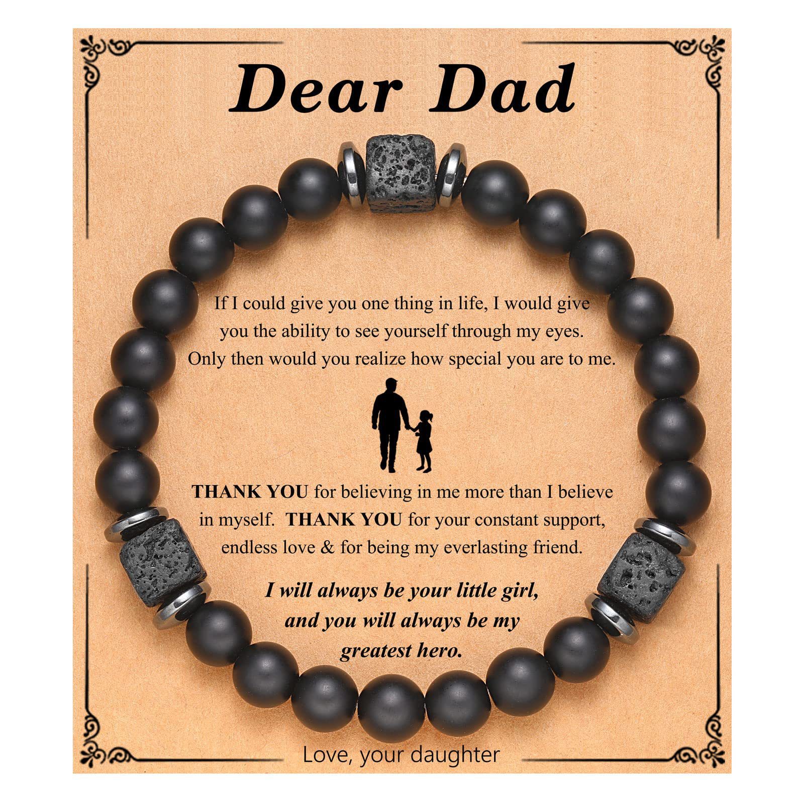 Volcanic Stone Bracelet Dear Dad Card