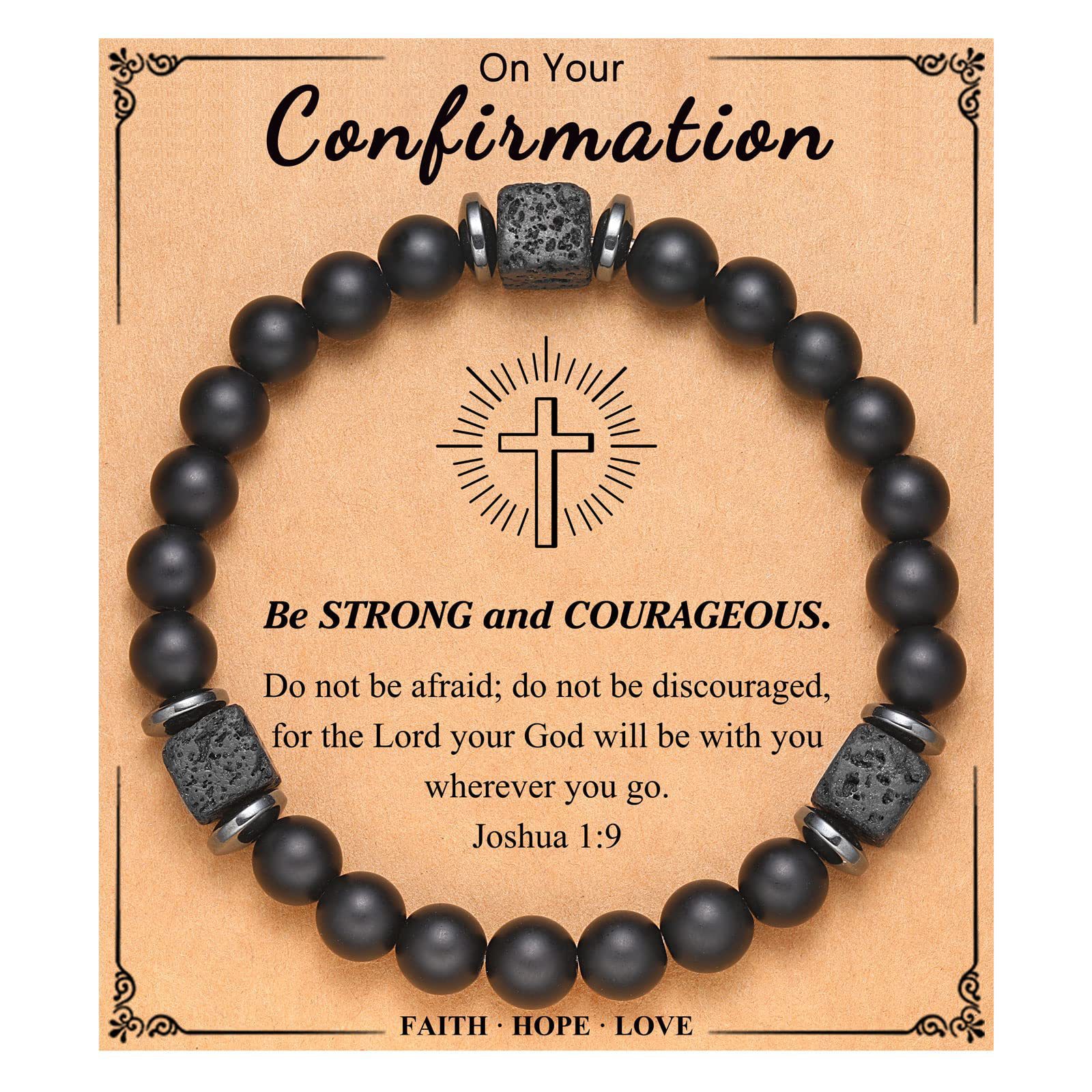 Volcano Stone Bracelet Cross Card