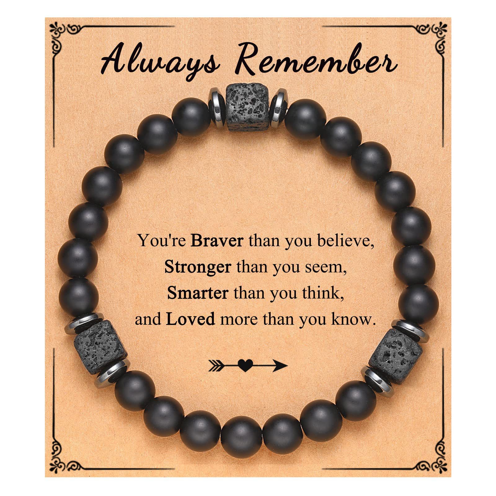 Volcanic Stone Bracelet Always remember Card