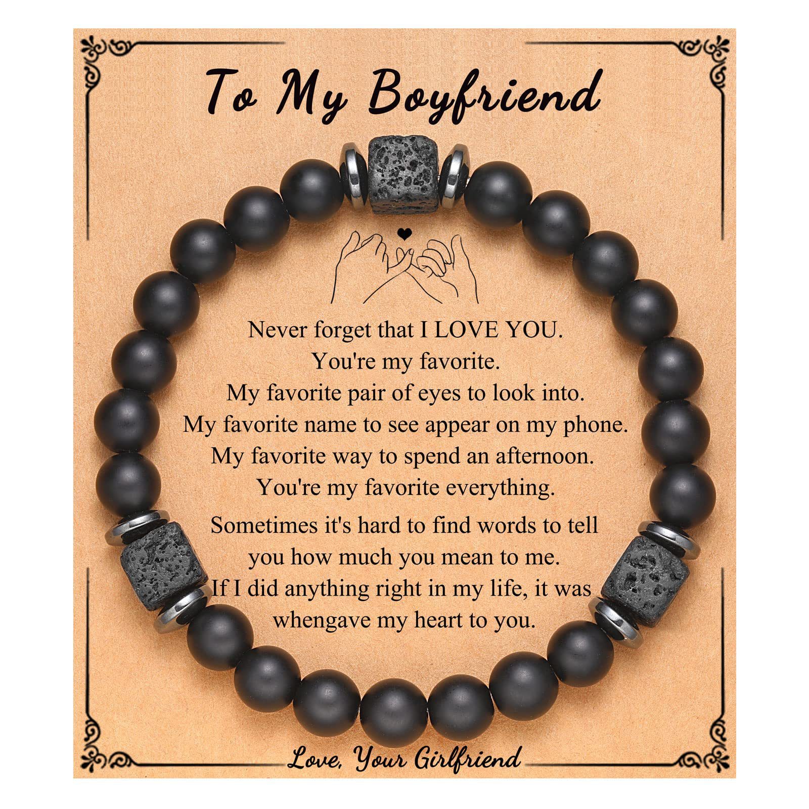 Volcanic Stone Bracelet Boyfriend Card
