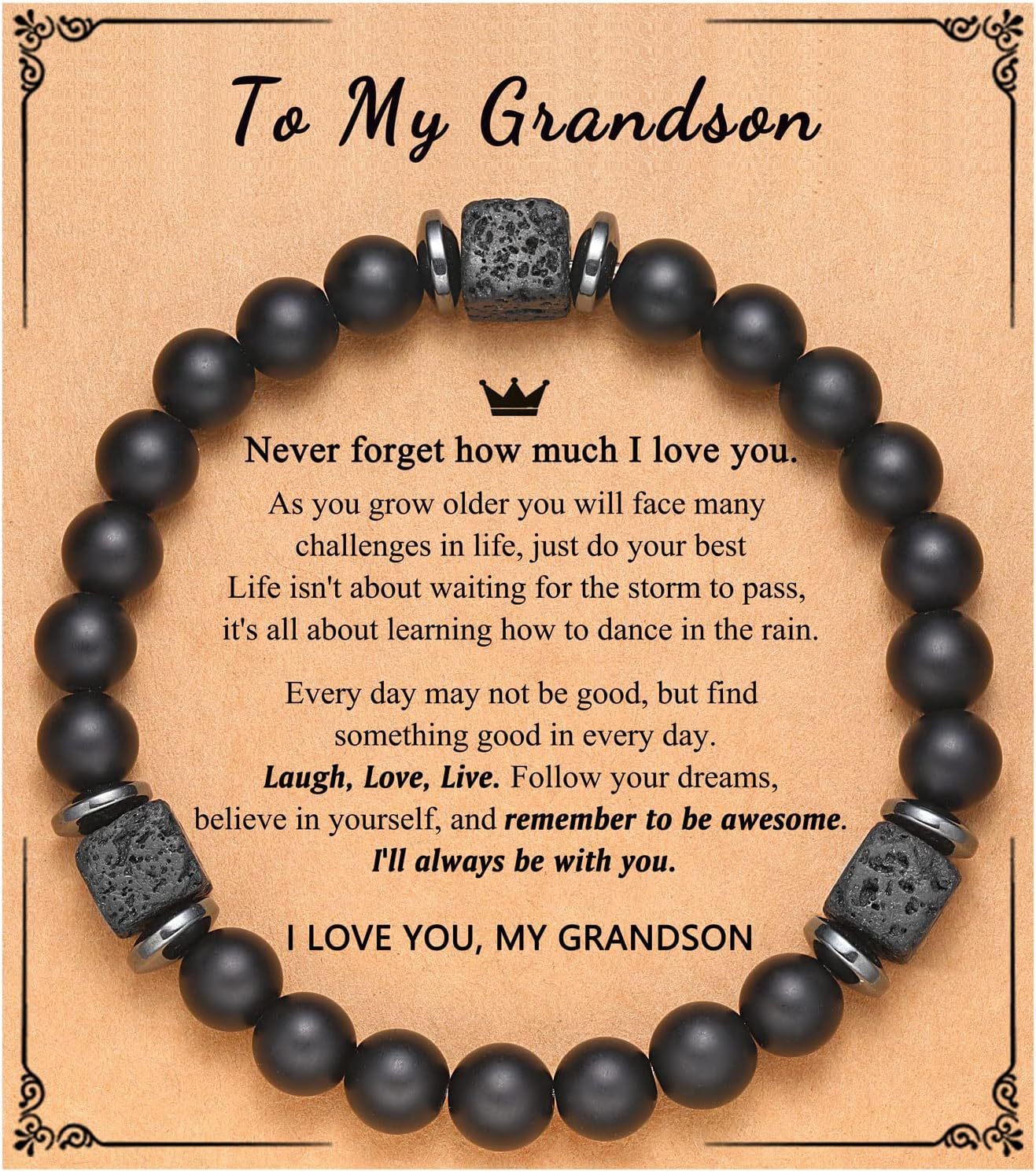 Bracelet To my grandson card
