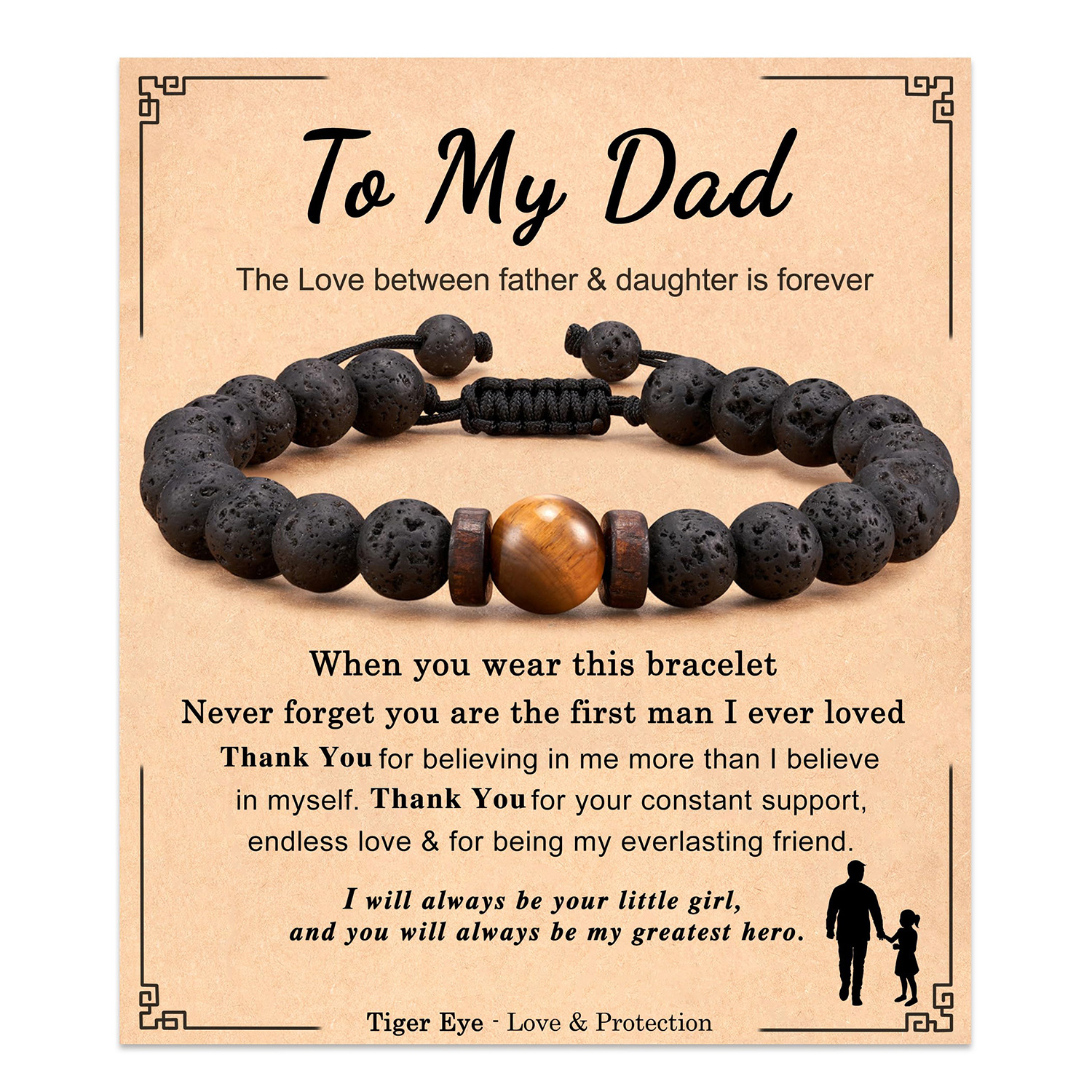 Volcanic Stone Tiger Eye Bracelet to my dad Card