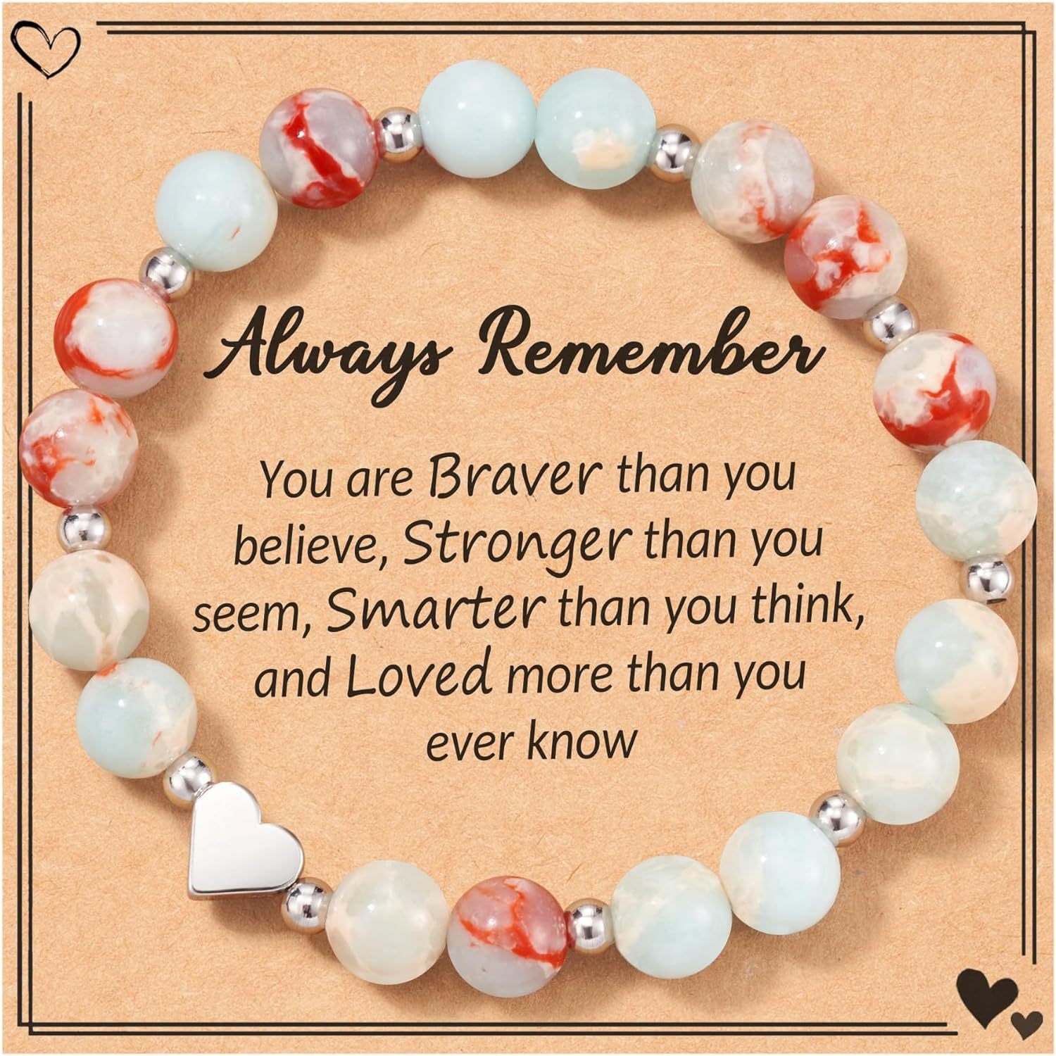 Shoushan Stone Bracelet always remember Card