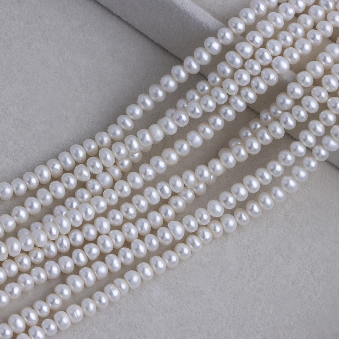 White 4-5mm abacus beads 1 string