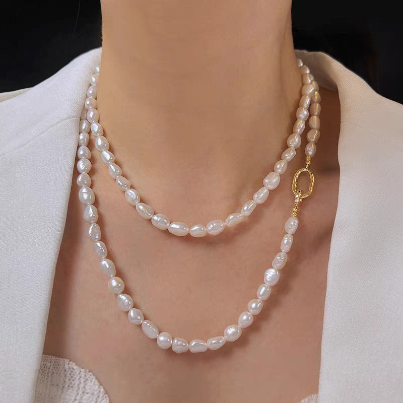 Oval buckle 100cm necklace