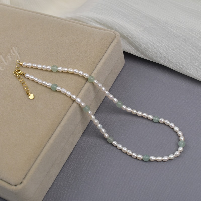 Cp305--rice beads/natural stone