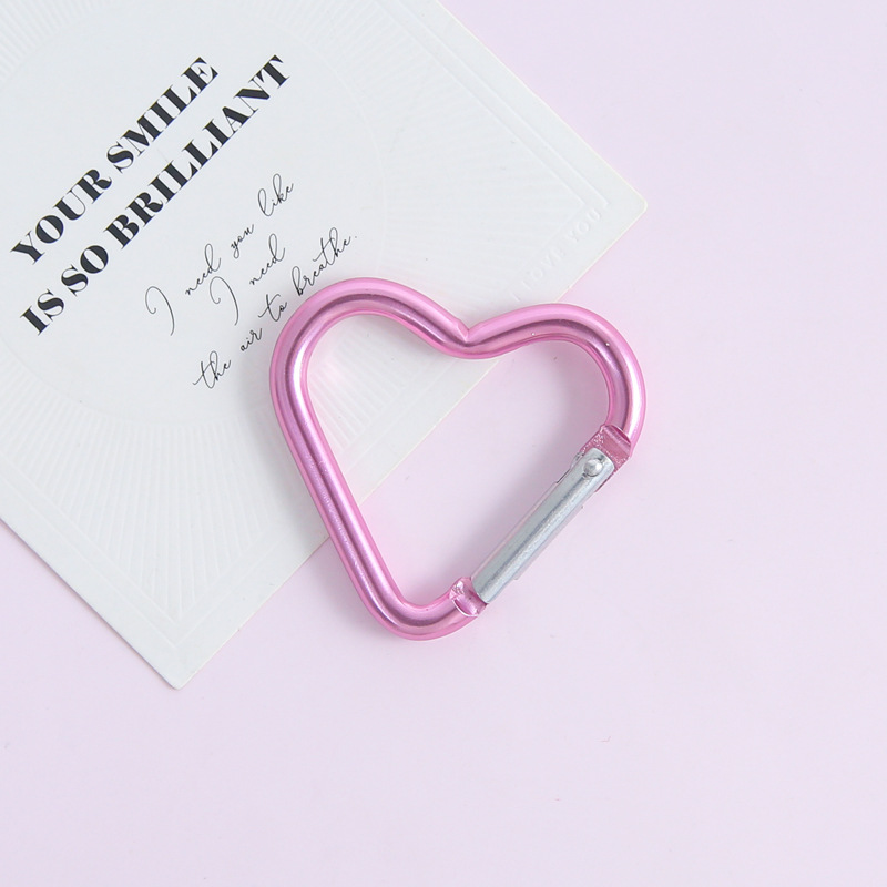 [pink] electroplated love spring buckle