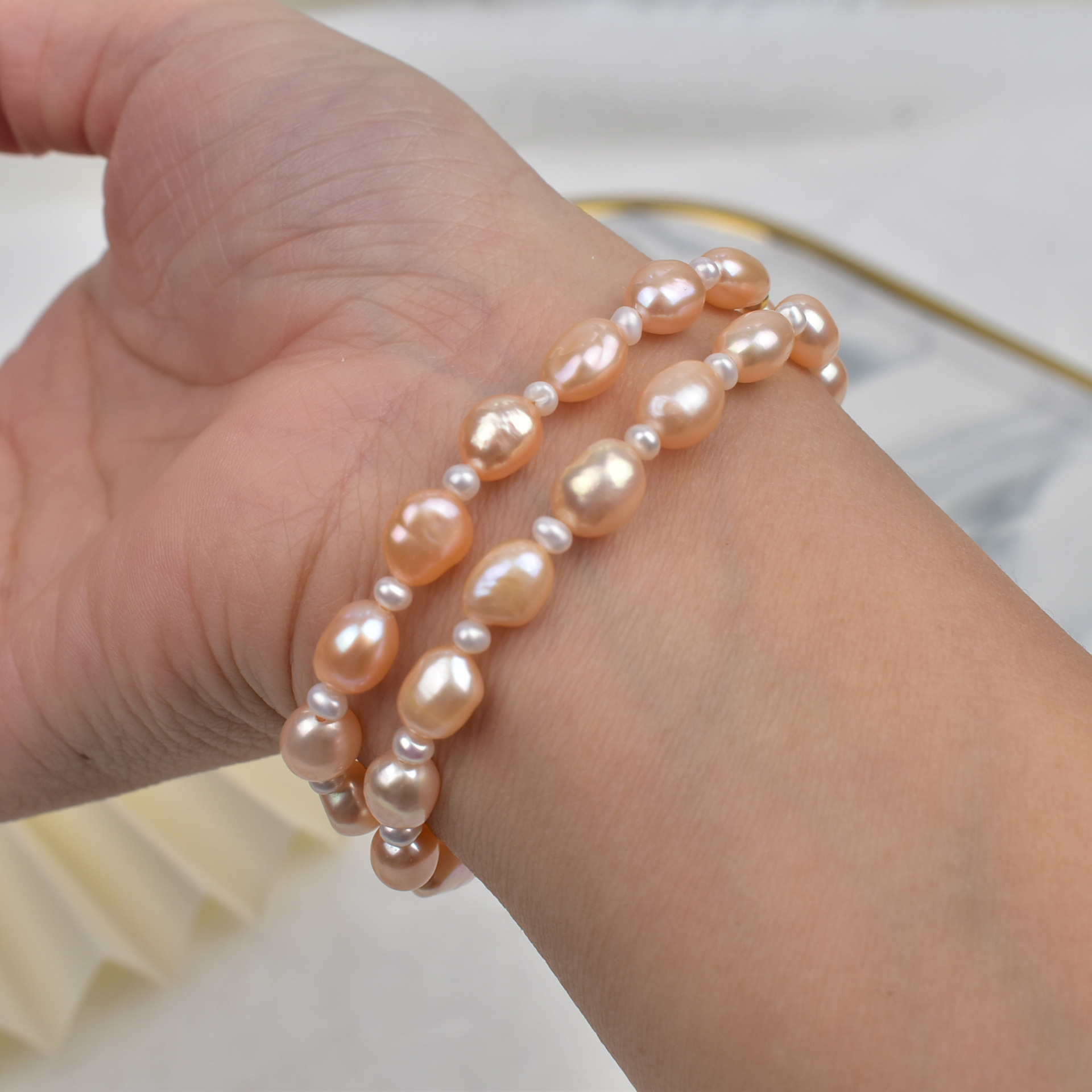 Natural gold/two-circle stacked belt