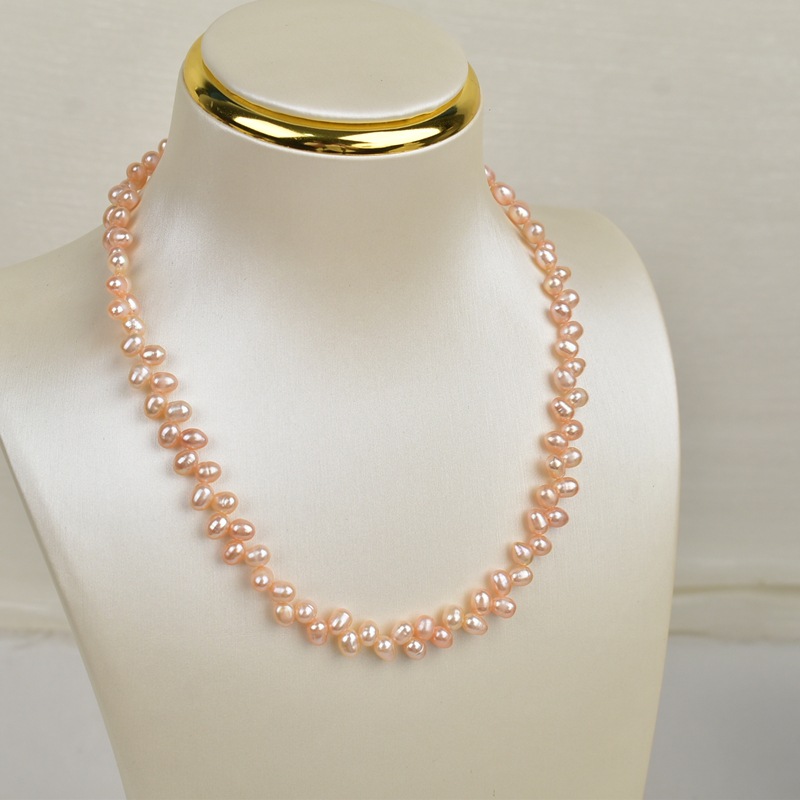 4-5mm wheat ear pearl necklace [pink]