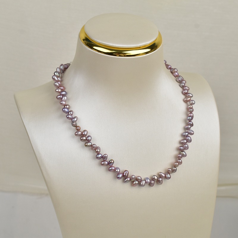 4-5mm wheat ear pearl necklace [purple]