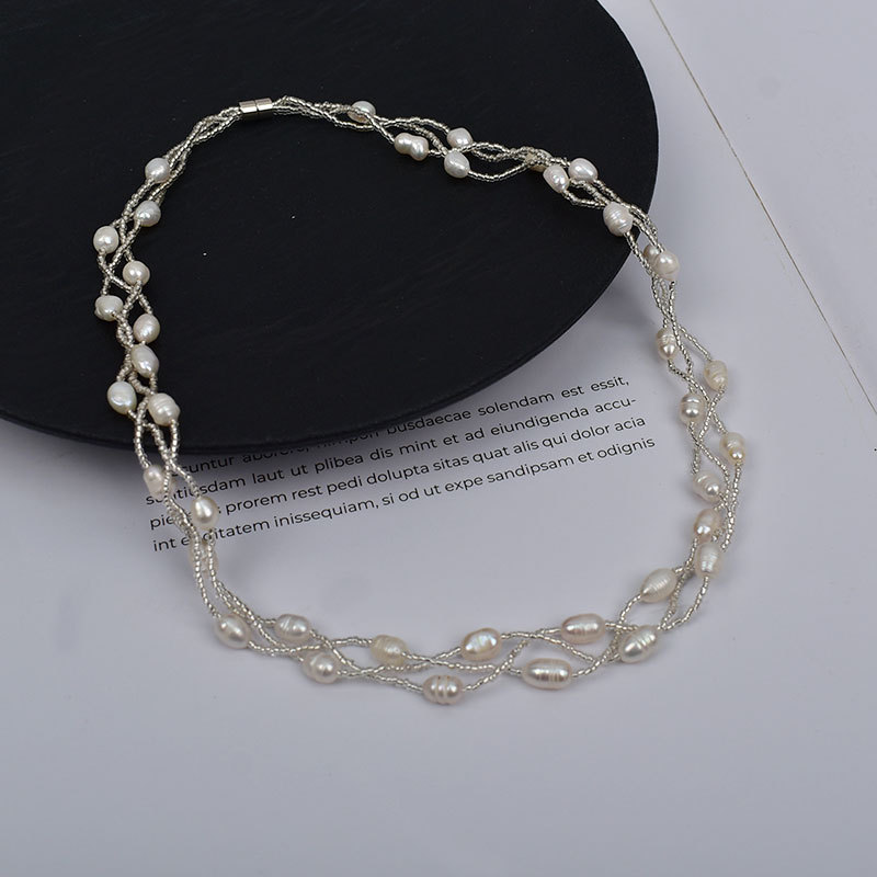 Baby's breath necklace, 5-6mm beads, approximately 46cm in length