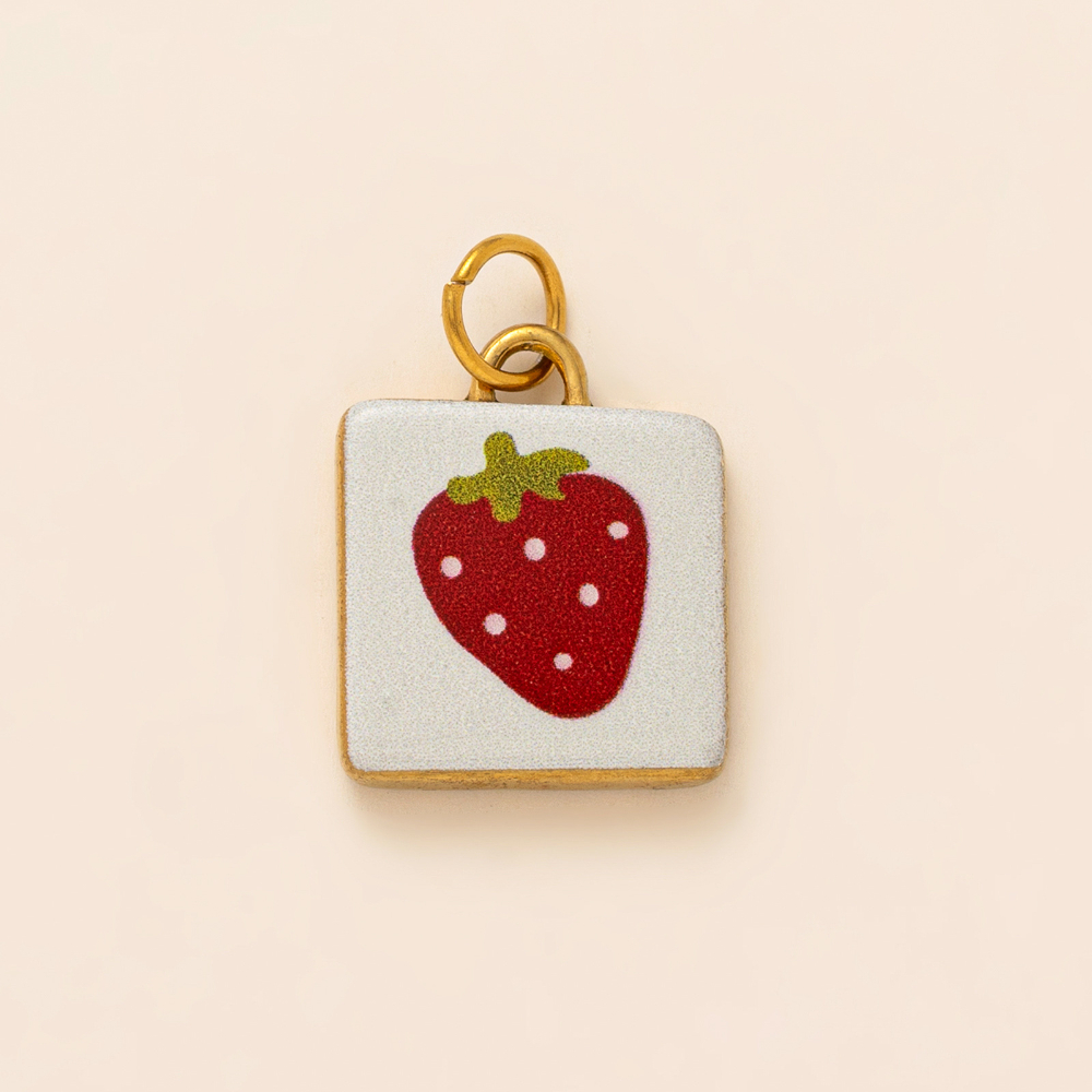 Pale white strawberry pendant