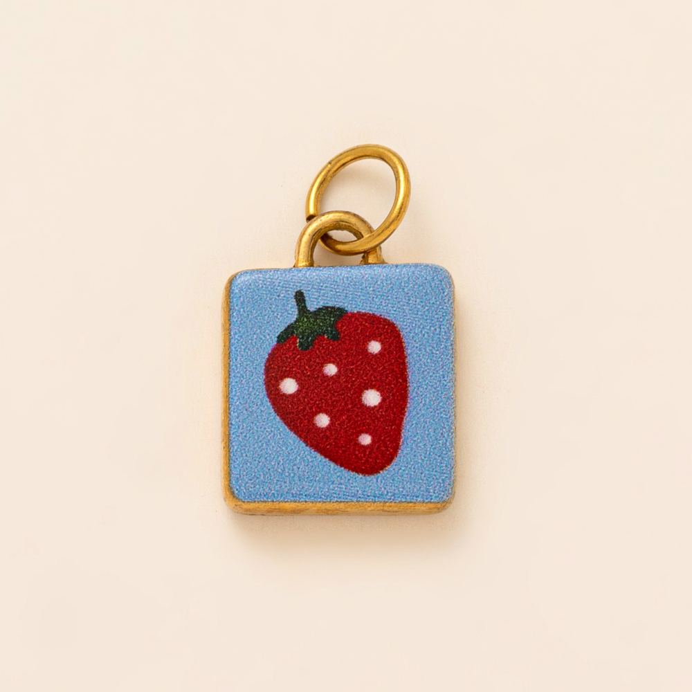 Blue strawberry pendant
