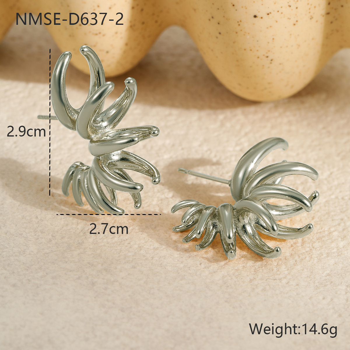 Nmse-d637-2 steel color earrings