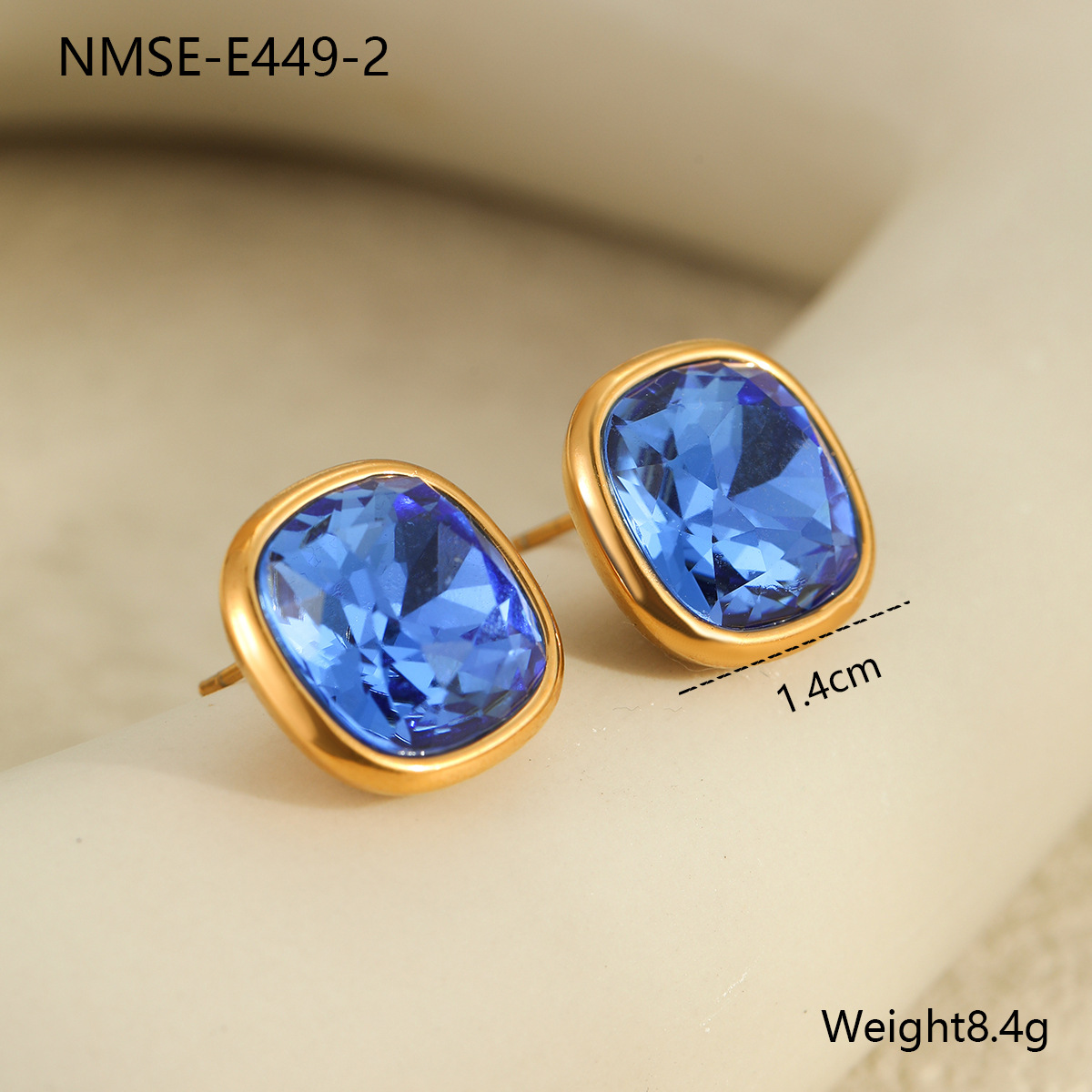 Nmse-e449-2 blue zircon stud earrings