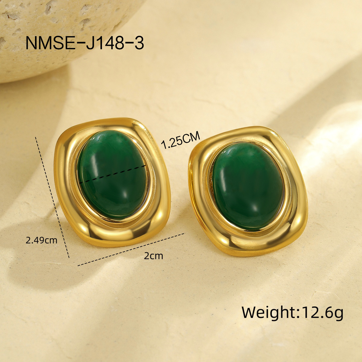 Nmse-j148-3 green earrings
