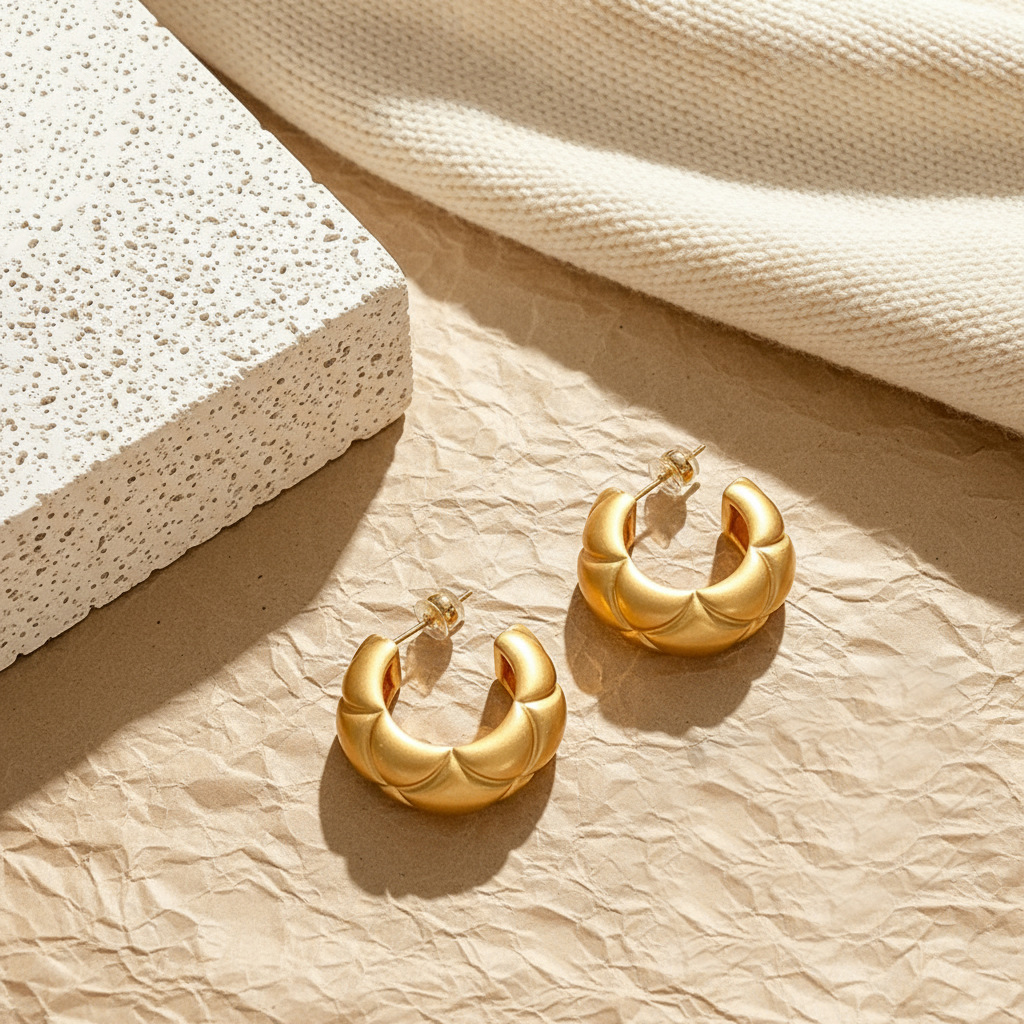 Real gold plating 18k-matte frosted