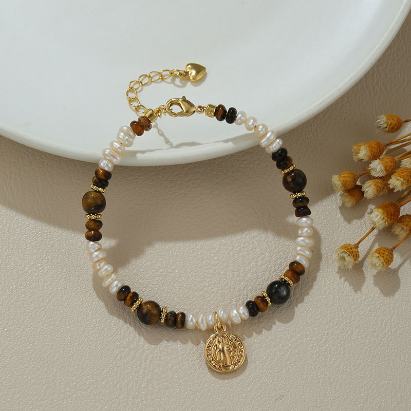 B4135 natural pearl tiger eye