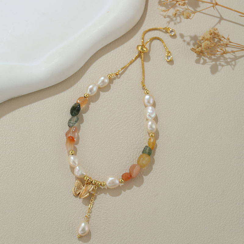 B4275 natural pearl caramel butterfly