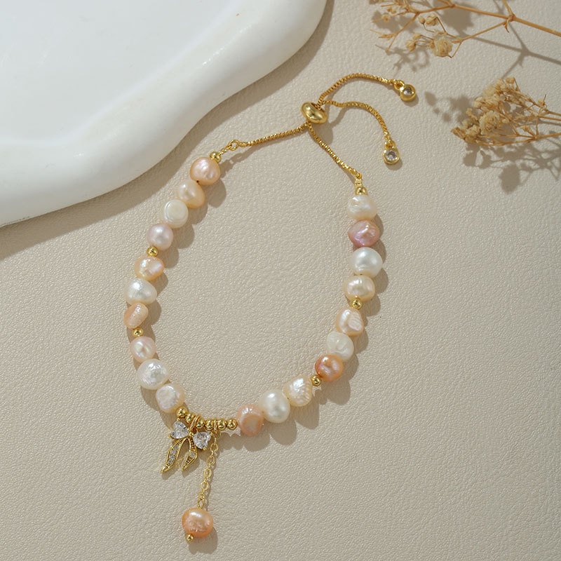 B4279 natural pearl candy color bow