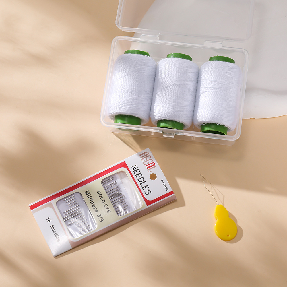 White (3 rolls of thread   1 set of needles   thread guide) 1 set