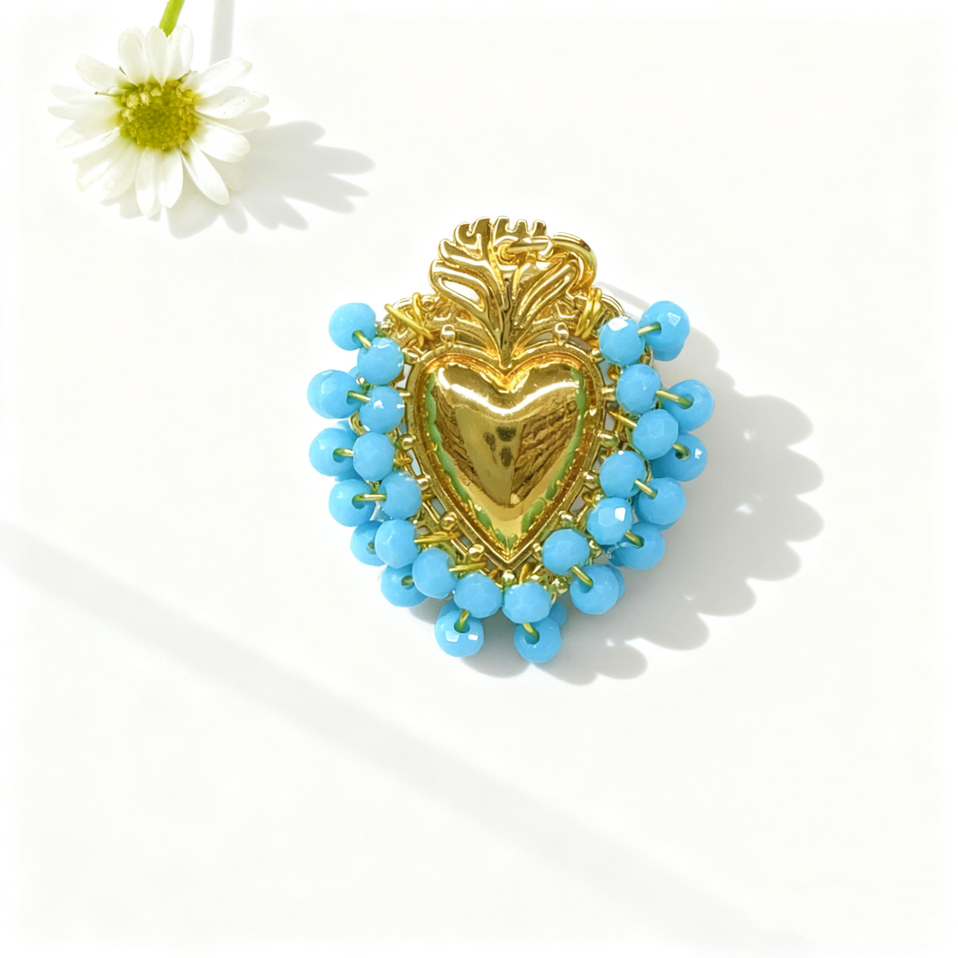 Lake blue love pendant