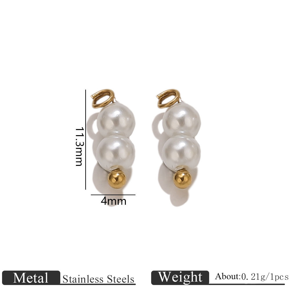 4mm gold pearl pendant