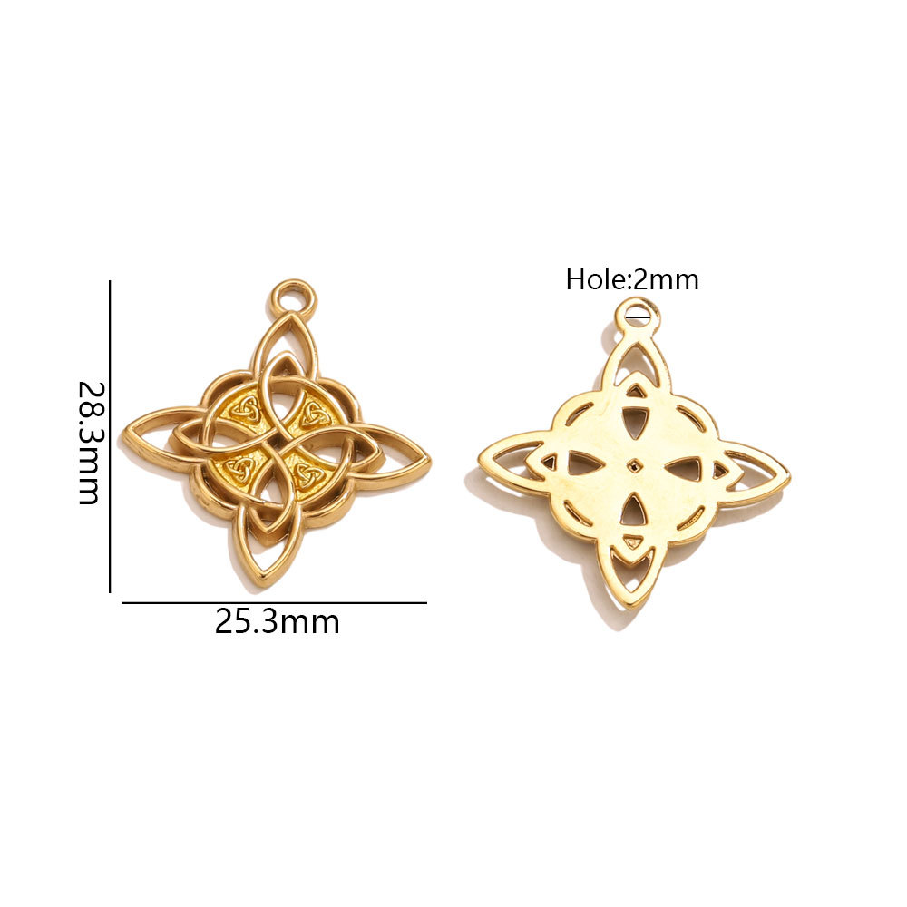 Gold intertwined cross pendant