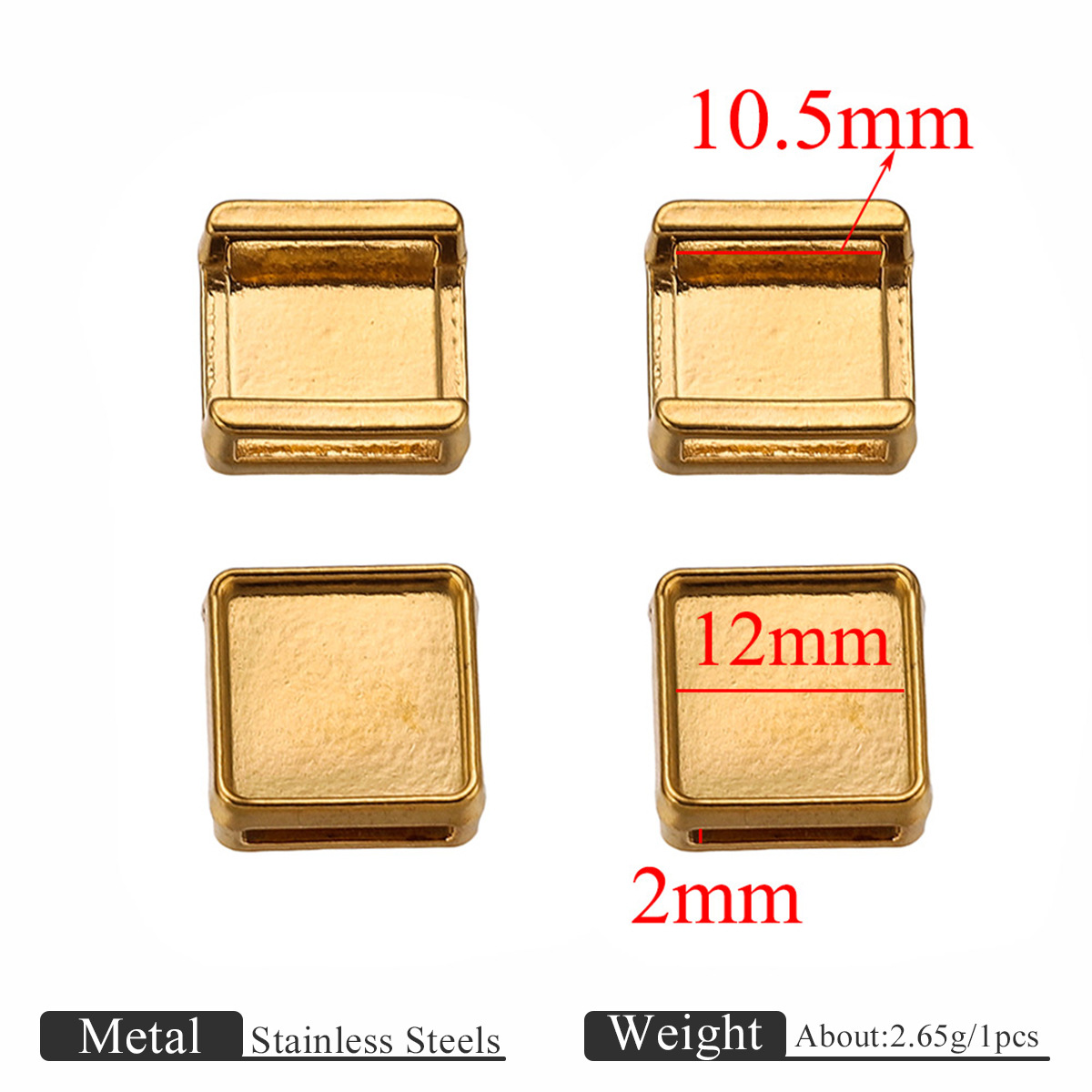 Gold square 12mm