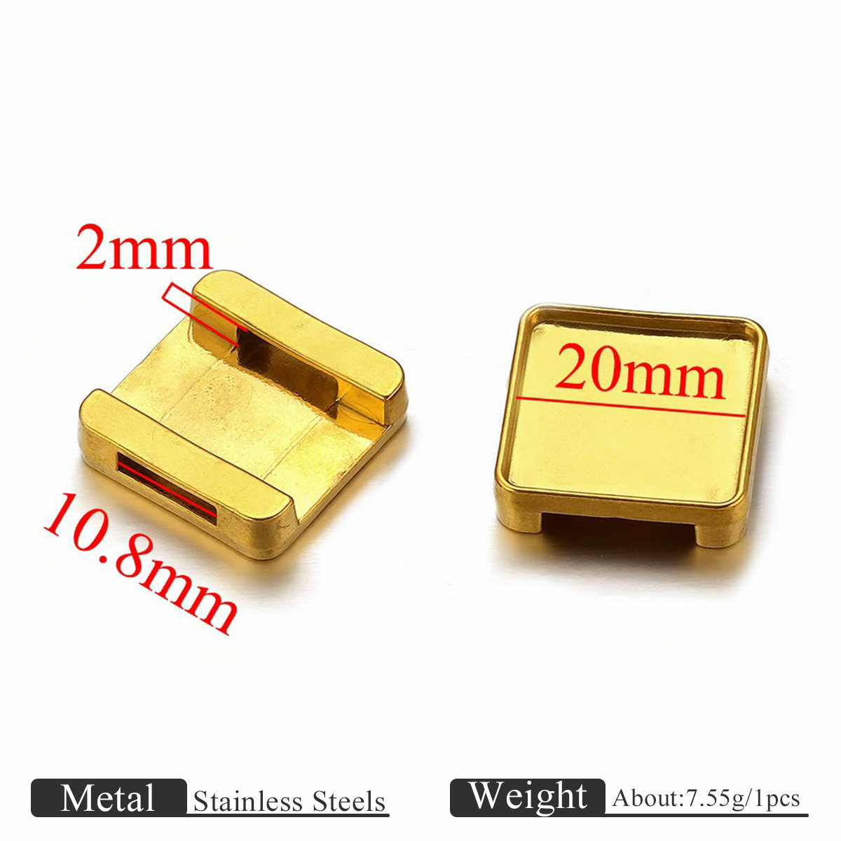 Gold square 20mm