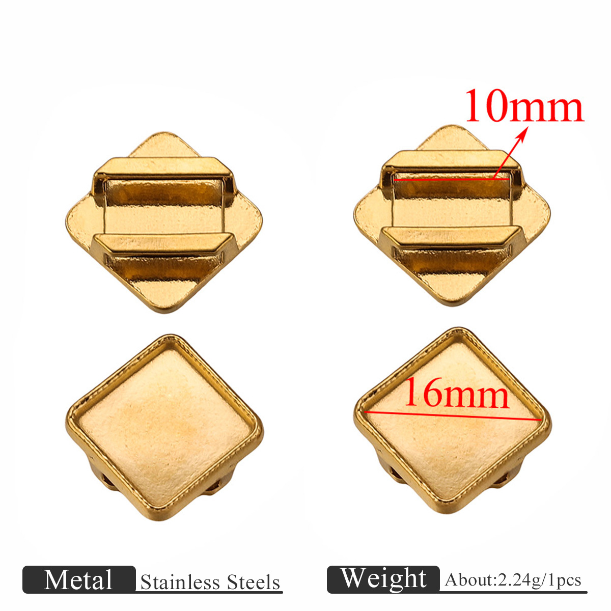 Golden rhombus 16mm