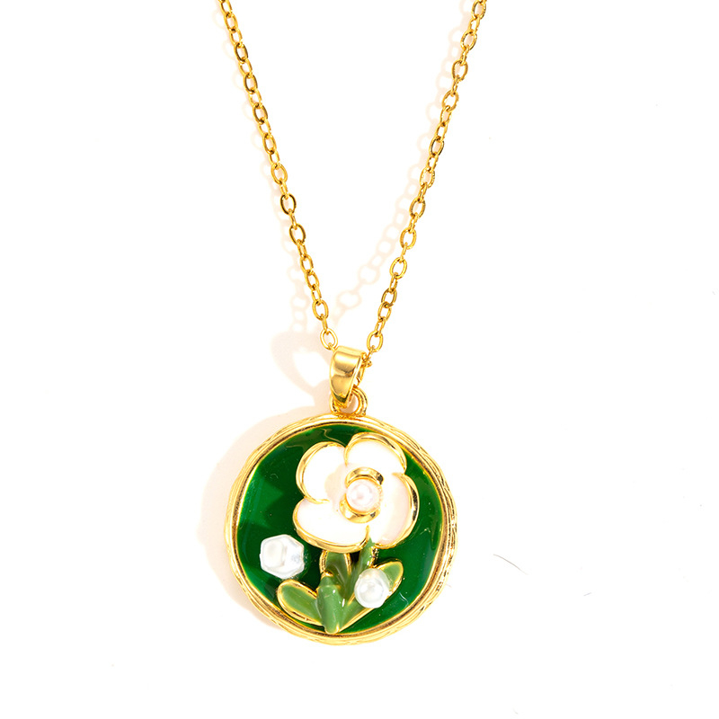 Pearl flower necklace-gold-2.07cm