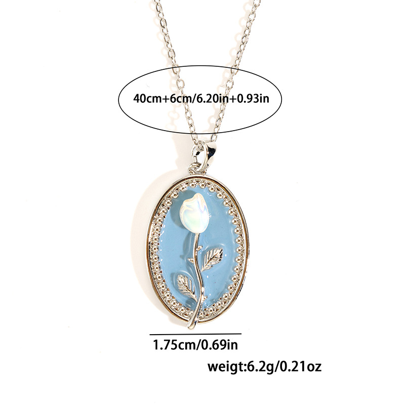 Tulip necklace-steel color-1.75cm