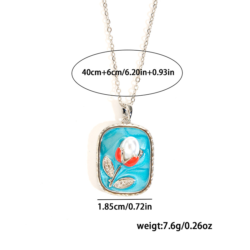 Blue oil painting tulip-steel color-1.85cm