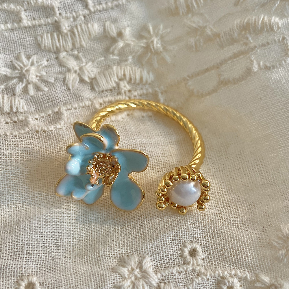 18K gold [blue flower]]