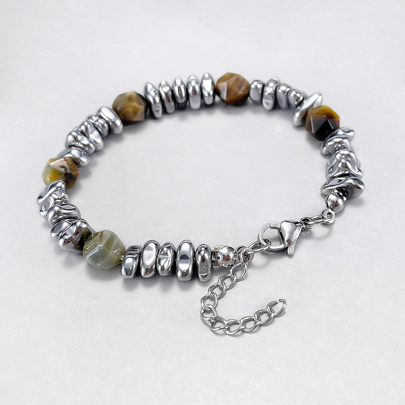 01 faceted yellow tiger eye bracelet
