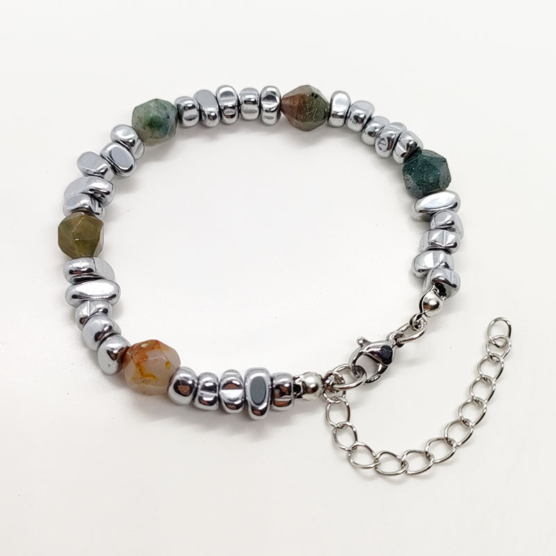 05 faceted indian agate bracelet